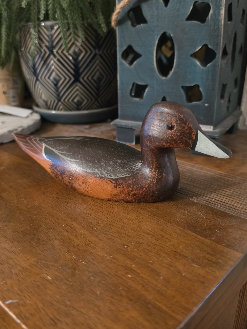 Ducks Unlimited 1985-86 Limited Edition Hand Carved Wood Duck Decoy Signed #2445